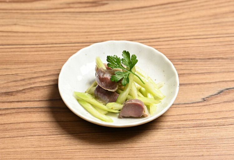 ▼ 砂ずりとセロリの柚子胡椒マリネ